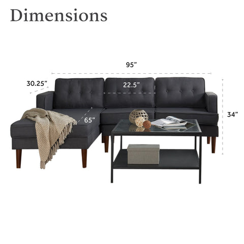 Danbury Grey Sectional Sofa